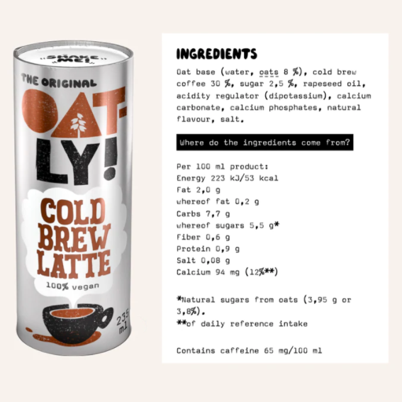 Oatly Cold Brew Latte Real Food PH