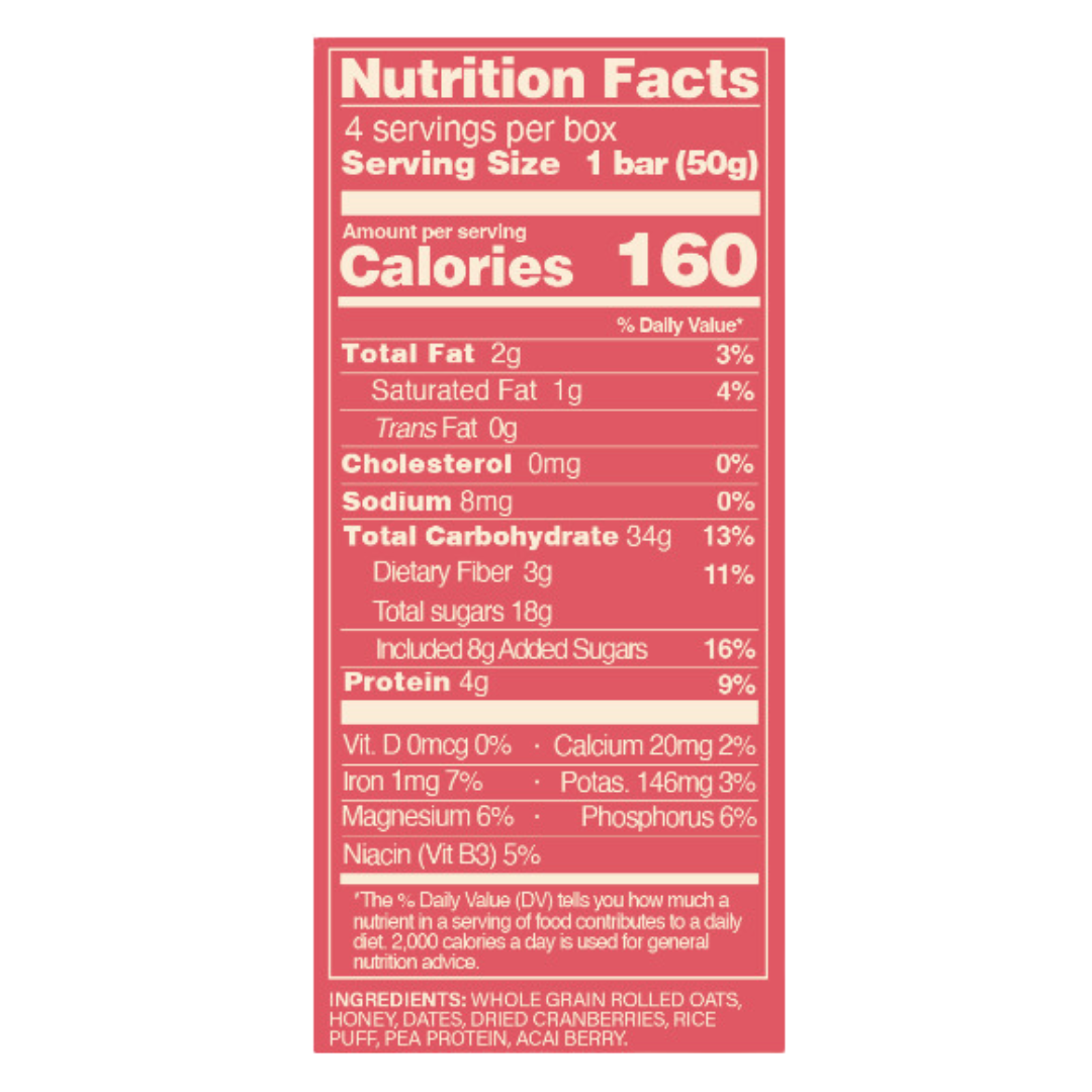 Mood Food  – DETOX Cranberry with Acai Bar