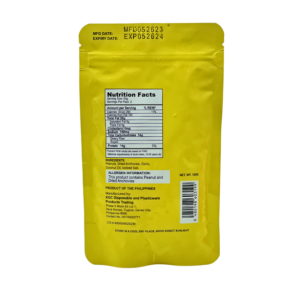 Diliscious Mani – Regular Peanut with Dilis and Garlic Chips 100g