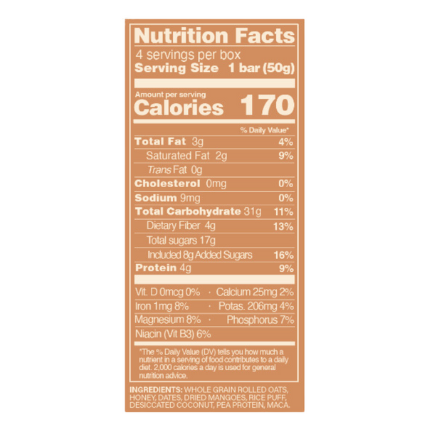 Mood Food  – SHINE Mango Coconut with Maca Bar