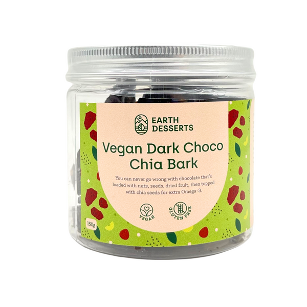Earth Desserts — Vegan Dark Chocolate Chia Bark