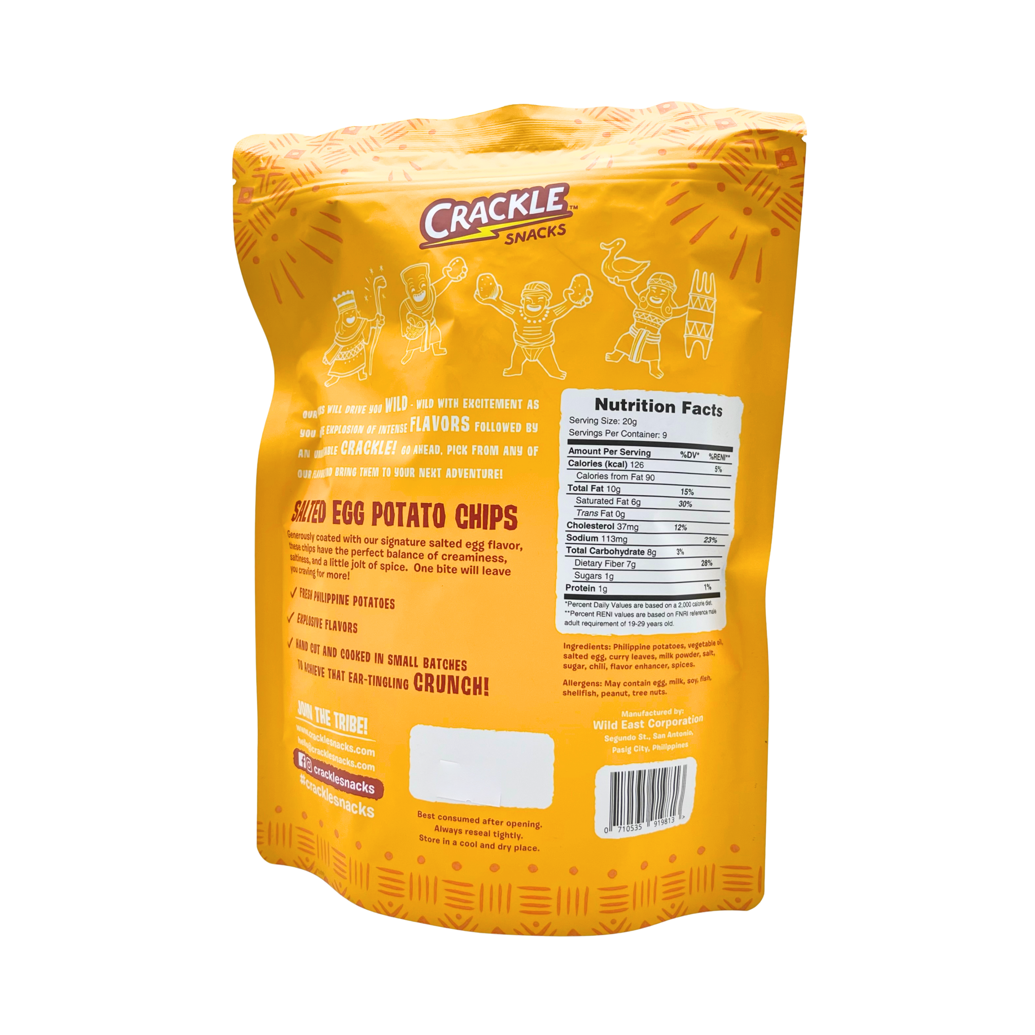 Crackle Snacks – Salted Egg Potato Chips