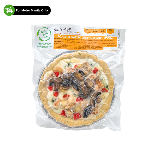 Low Carb Pizza -Roasted Chicken and Mushroom Pizza