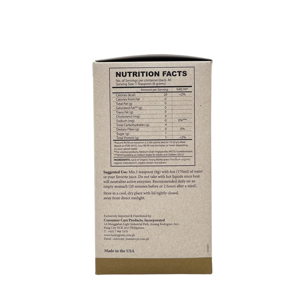Barley Green Organic – Organic Barley with Brown Rice Extract