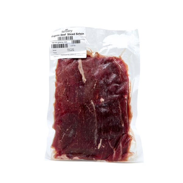 Farmery – Organic Beef Sliced Sirloin 500g