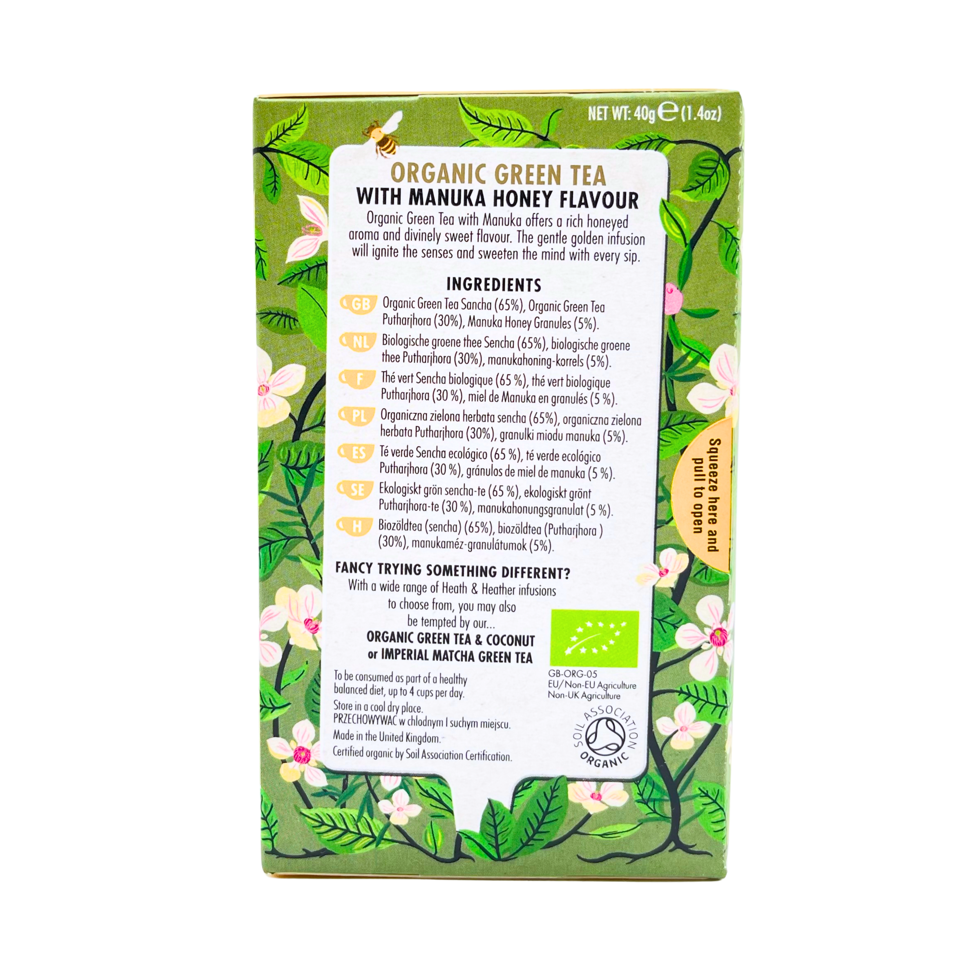 Heath & Heather - Organic Green Tea with Manuka Honey
