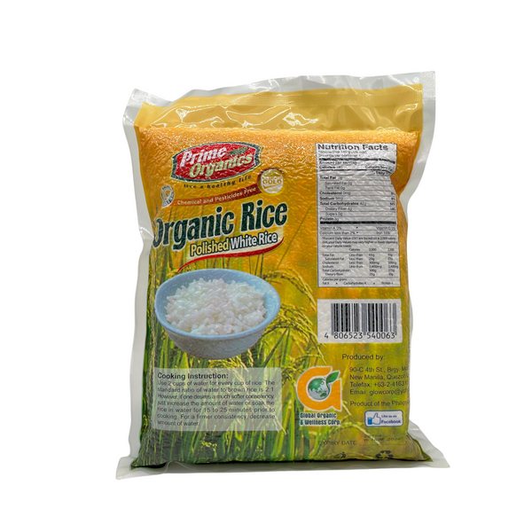 Prime Organics - Organic White Rice 2kg