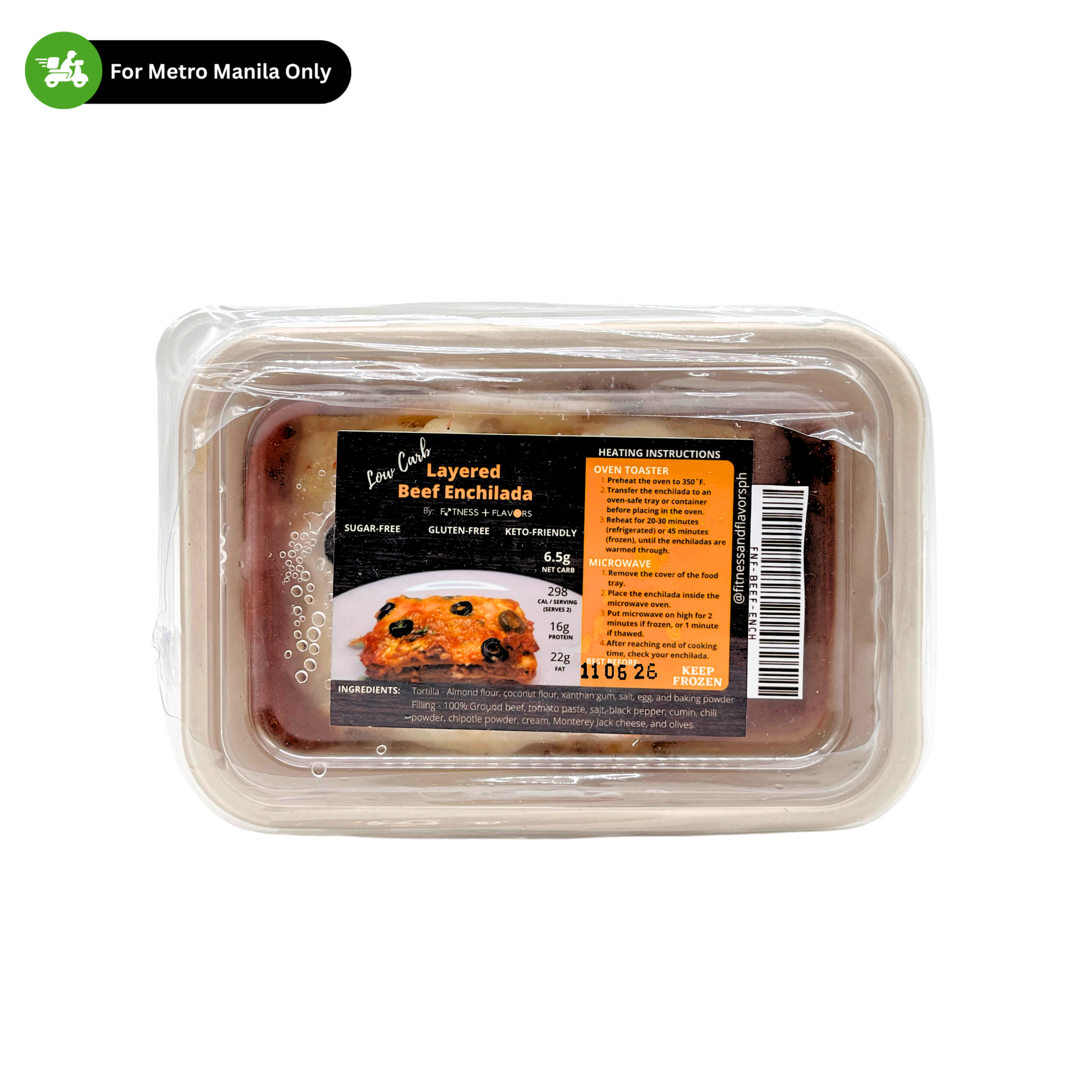 Fitness + Flavors - Low Carb Layered Beef Enchilada
