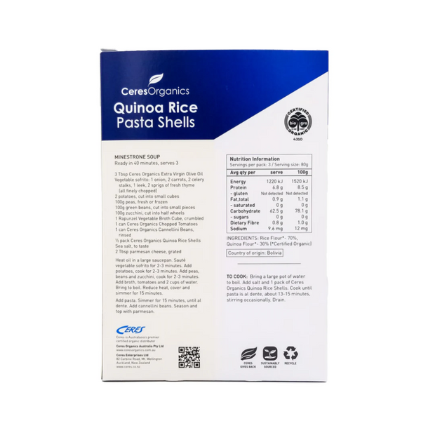 Ceres Organics — Quinoa Rice Pasta Shells