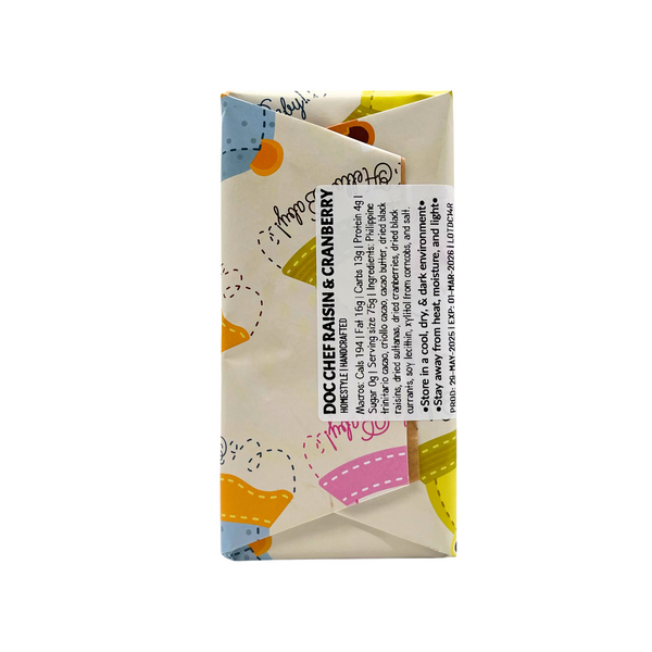 Doc Chef – Raisins and Cranberries Dark Chocolate Bar