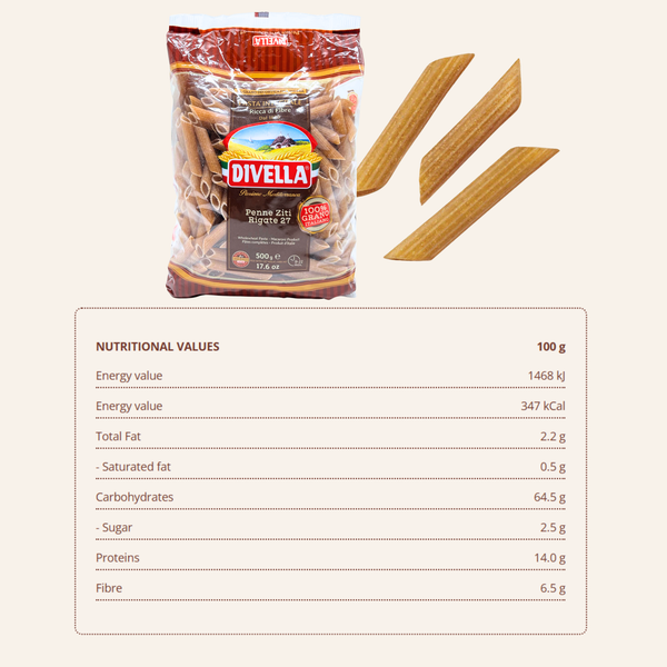 Divella — Whole Wheat Penne Pasta