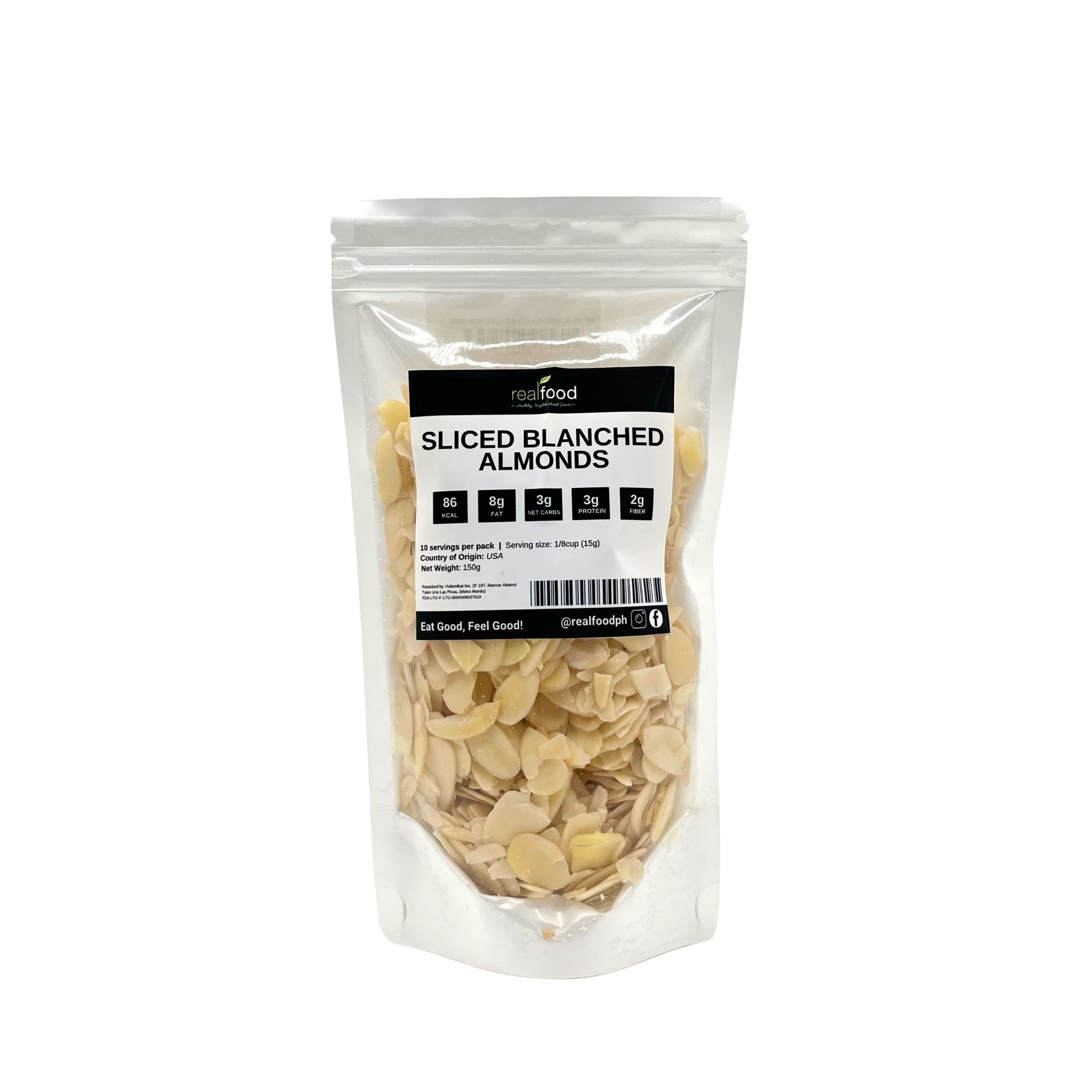Real Food – Sliced Blanched Almonds 150g