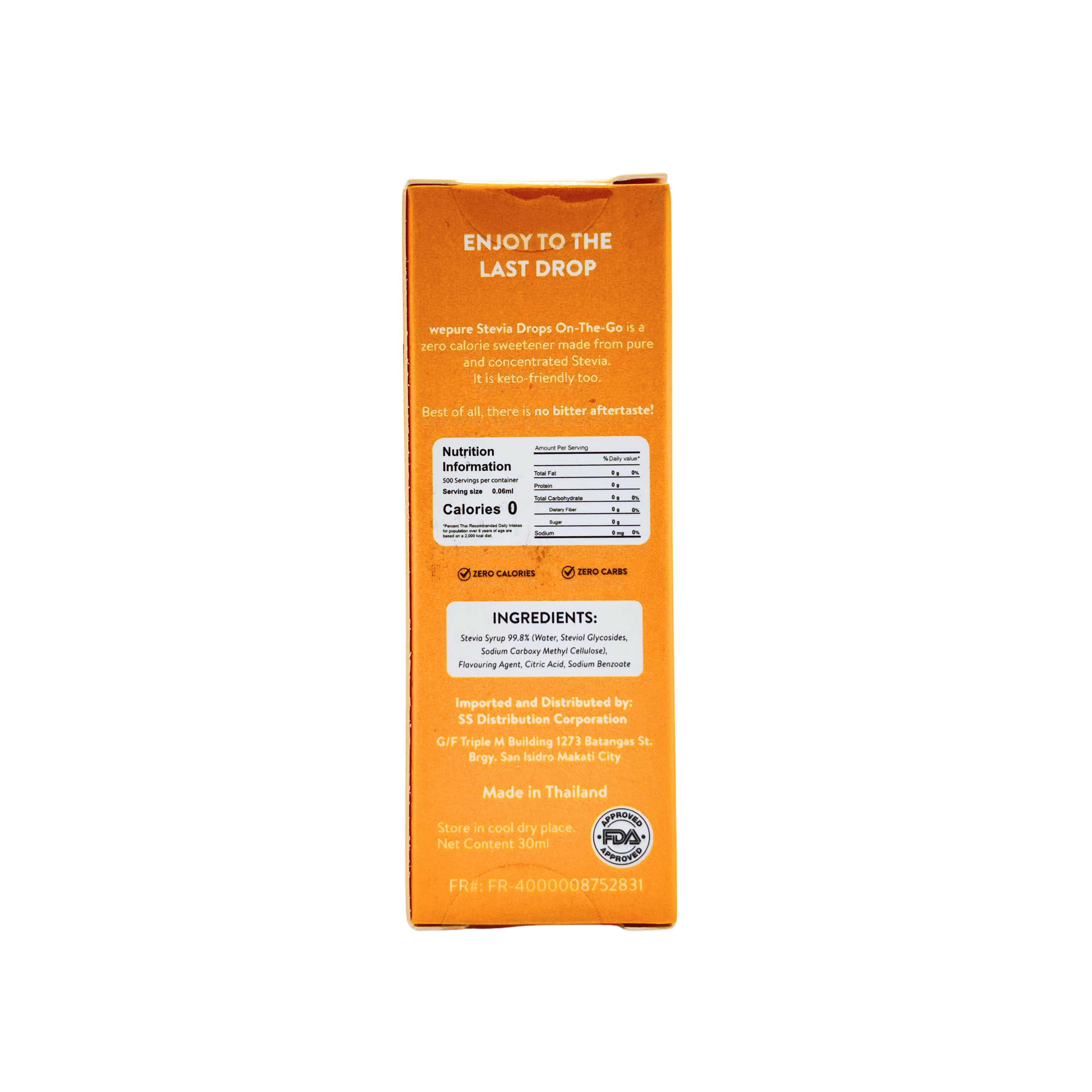 WePure — French Vanilla Stevia Drops