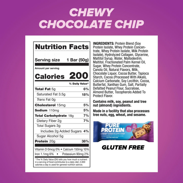 Pure Protein - Chewy Chocolate Chip Bar 50g