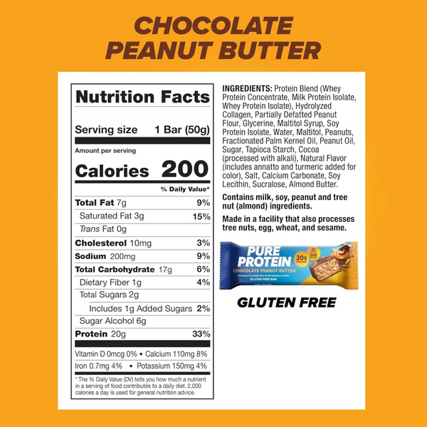 Pure Protein - Chocolate Peanut Butter Bar 50g