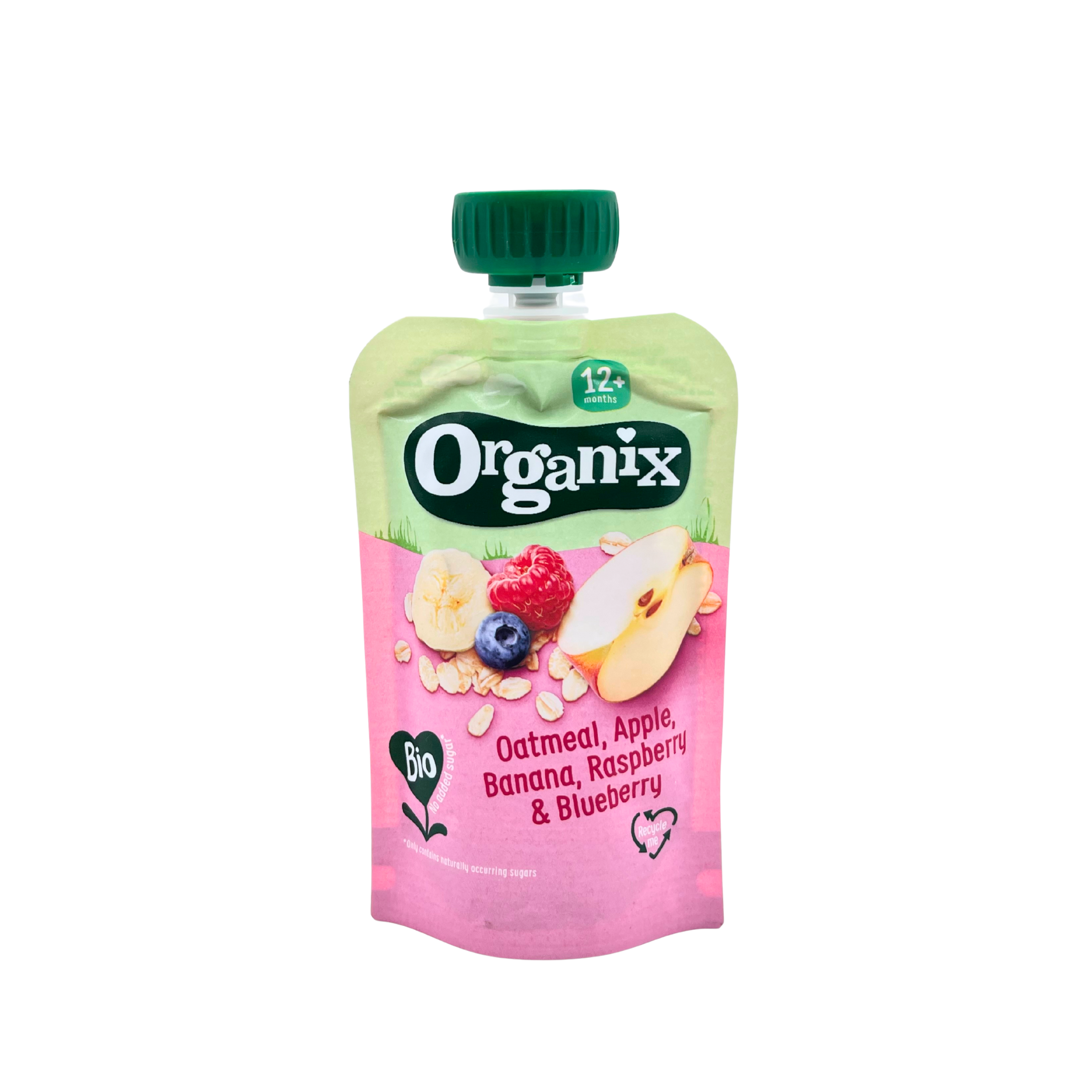 Organix – Oatmeal, Apple, Banana, Raspberry & Blueberry Fruit Purée Pouch