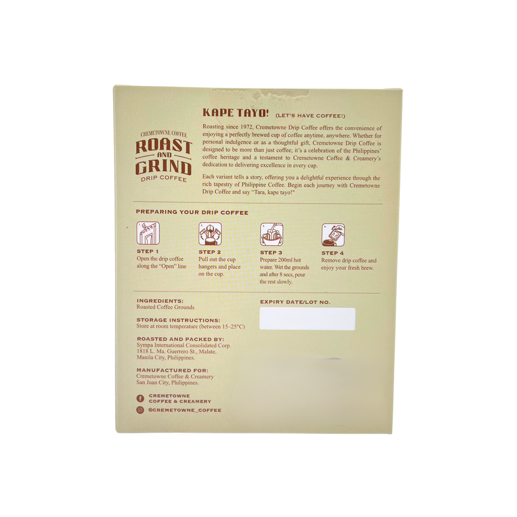 Cremetowne Coffee - Manila Blend Drip Coffee Drip Set 4's