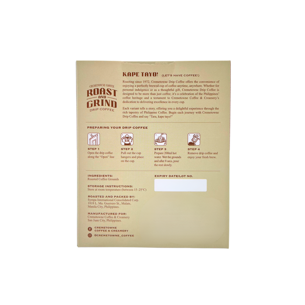Cremetowne Coffee - Barako Blend Drip Coffee Drip Set 4's
