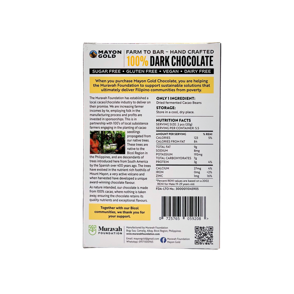 Mayon Gold – Pure & Natural Dark Chocolate