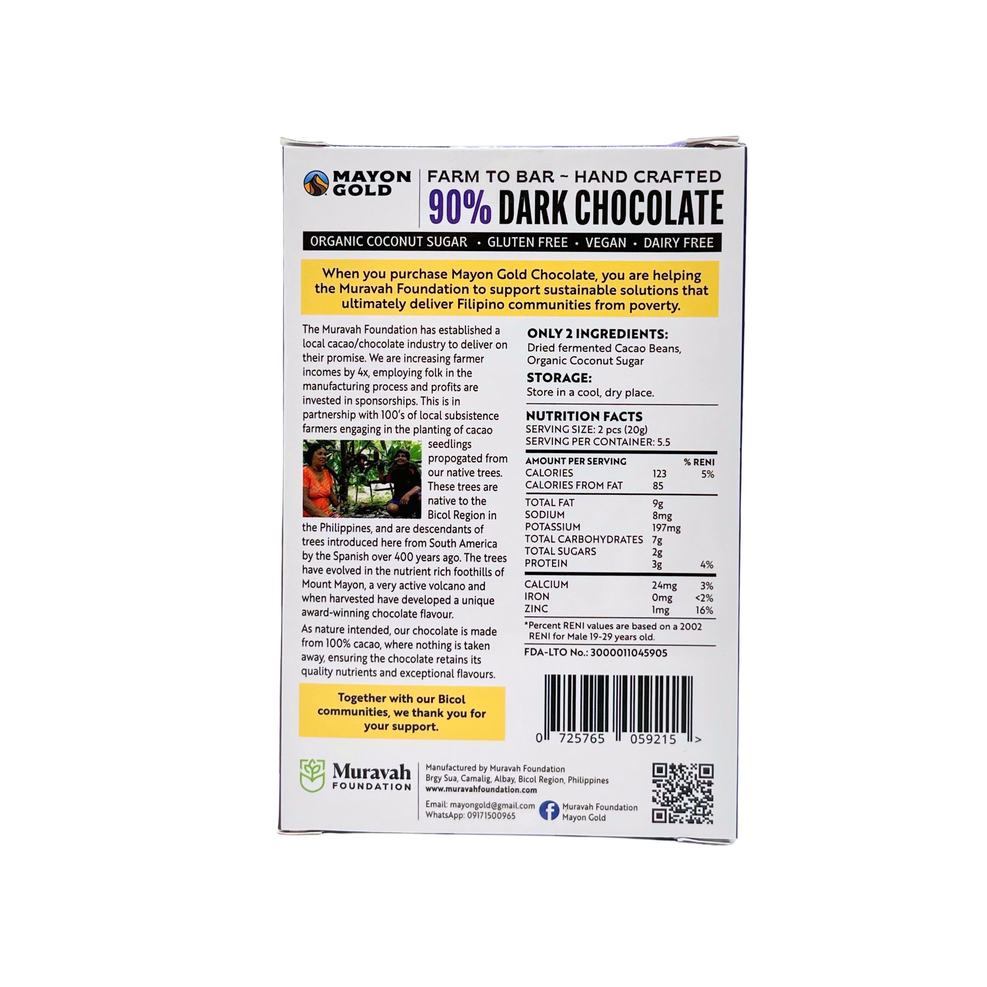Mayon Gold – Pure & Natural Dark Chocolate
