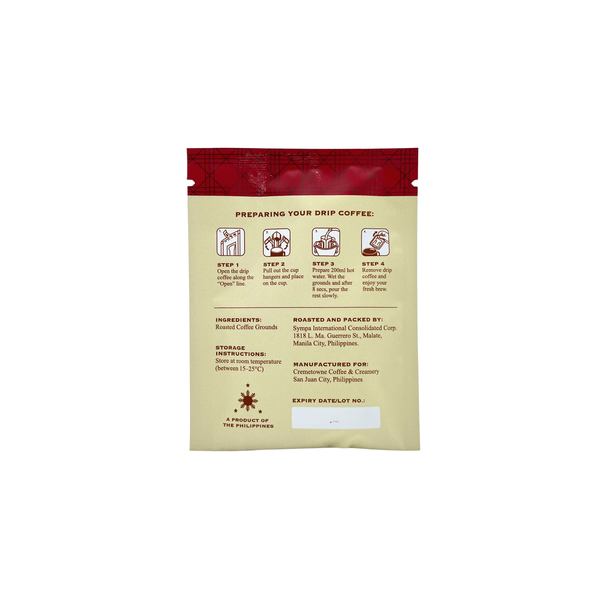 Cremetowne Coffee - Barako Coffee Drip Sachet