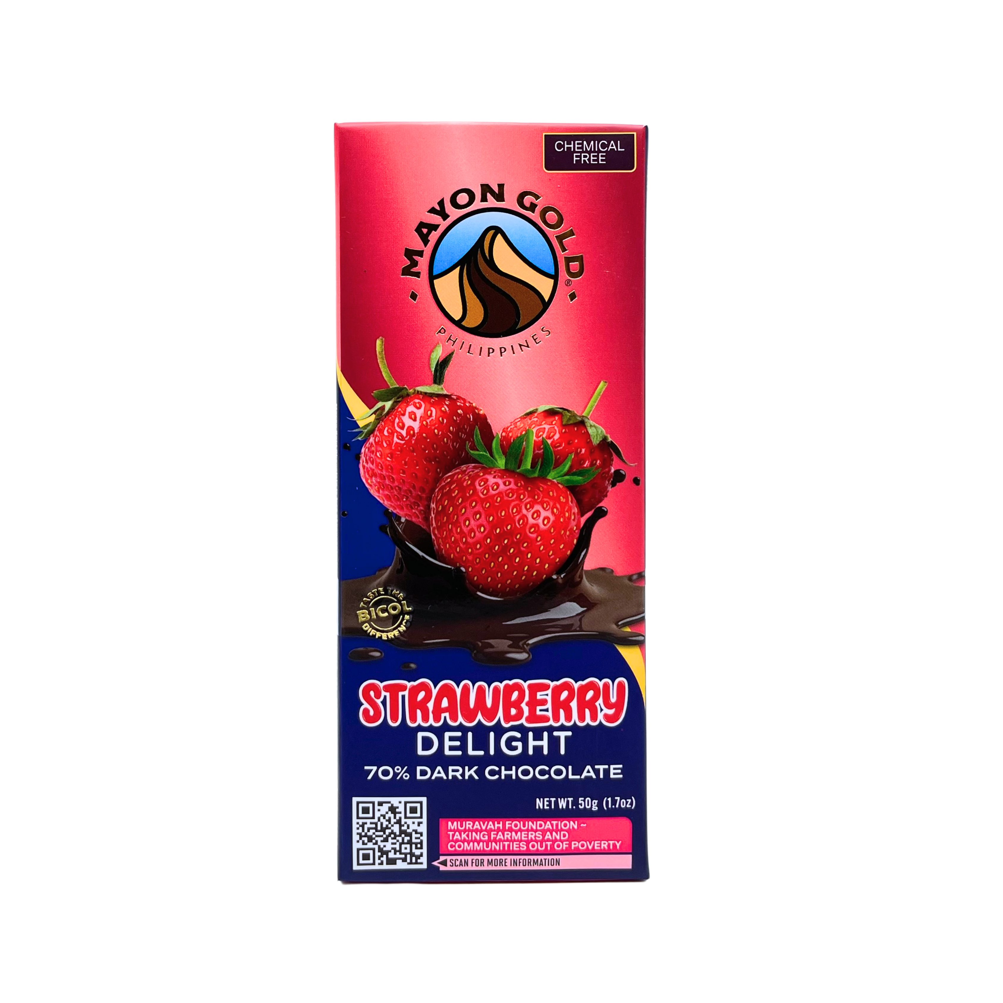 Mayon Gold – Strawberry Delight 70% Dark Chocolate