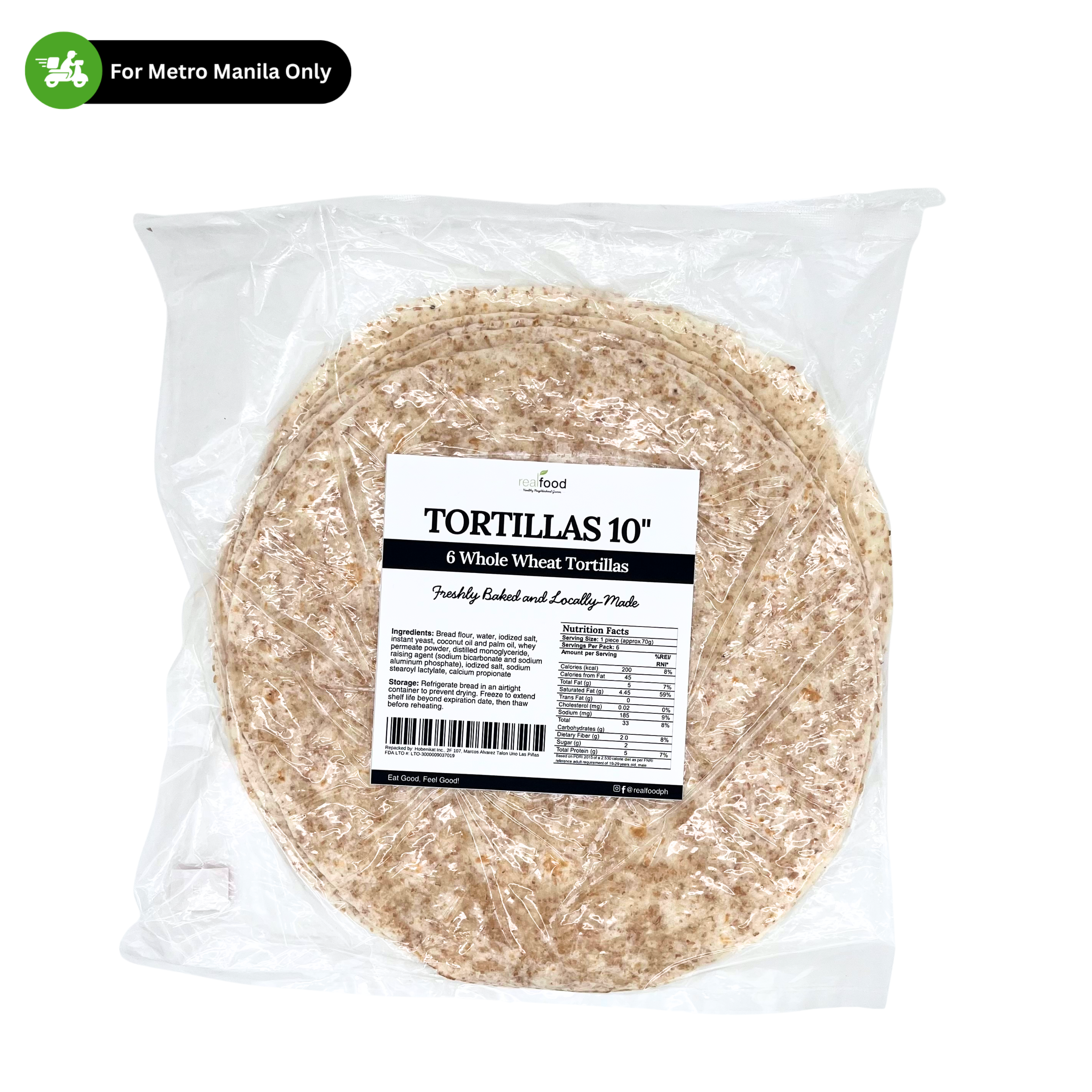 Real Food PH - Whole Wheat Tortillas (10")