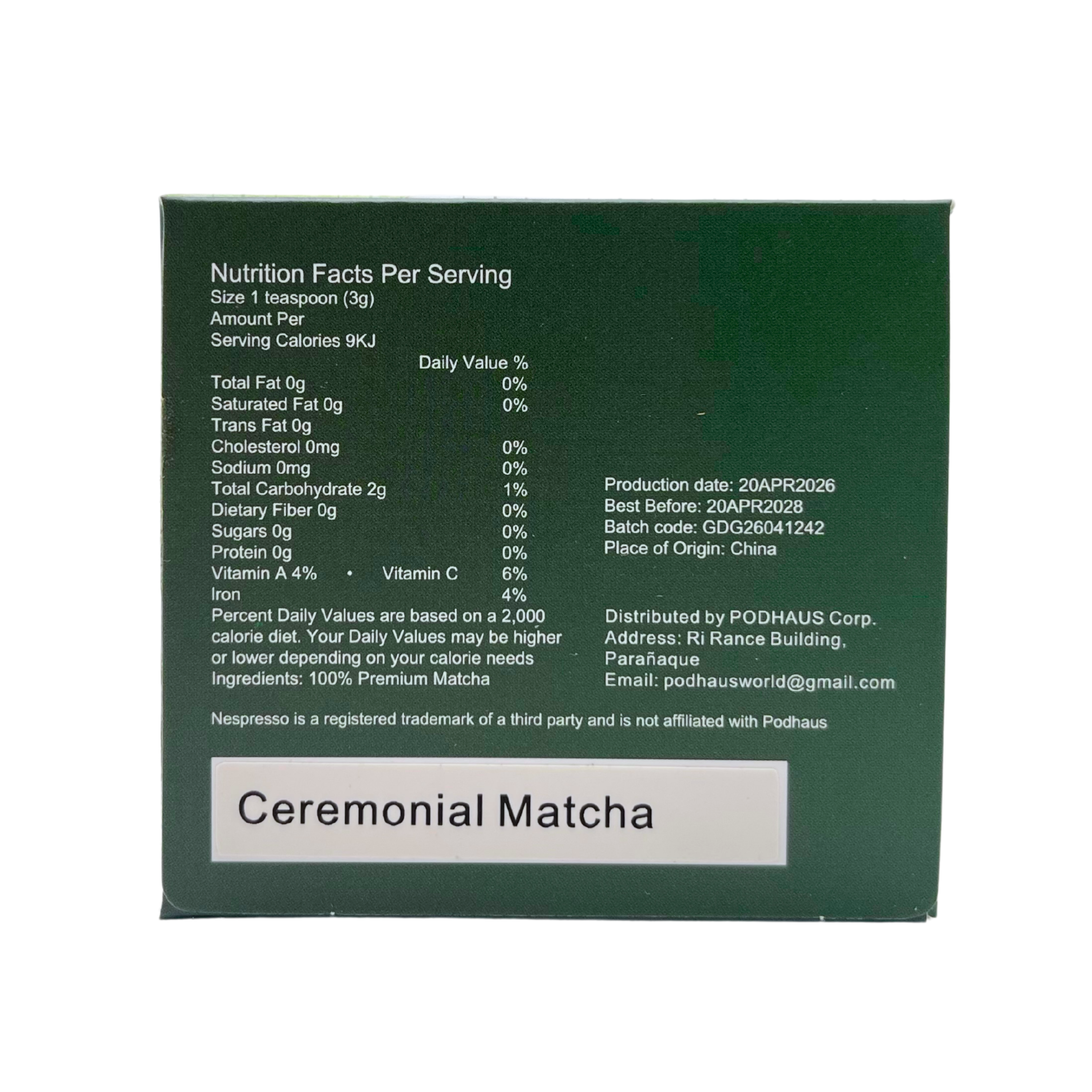 Podhaus - Ceremonial Matcha Pods