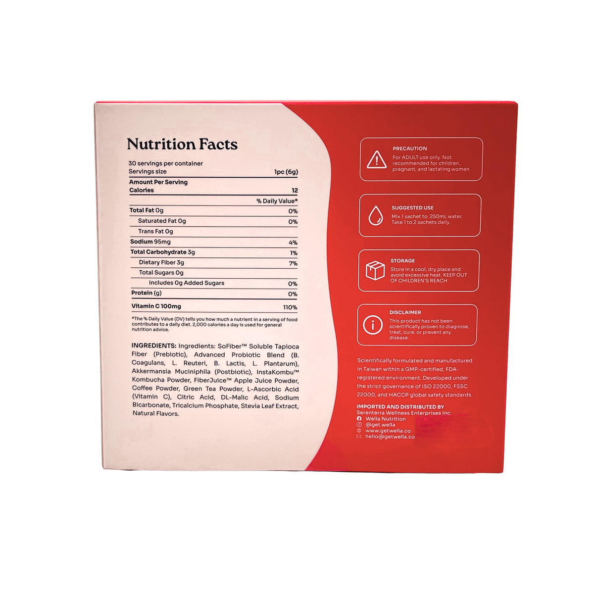 Wella Nutrition - Kombucha + Tribiotics (Crisp Apple)