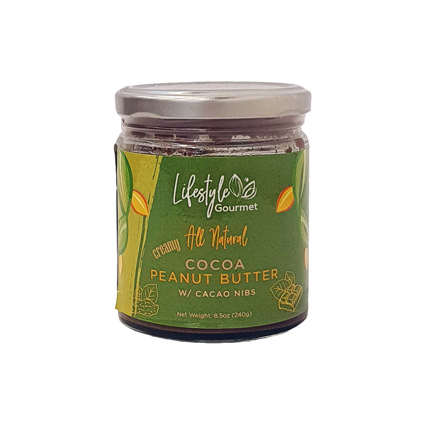 Lifestyle Gourmet – All Natural Cocoa Peanut Butter With Cacao Nibs 240g