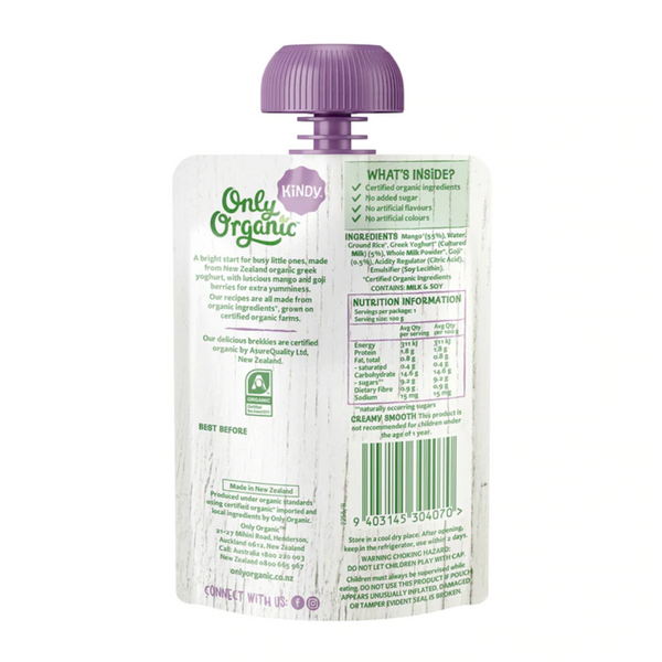 Only Organic — Mango Goji Berries & Greek Yoghurt Brekkie (1-5 yrs)