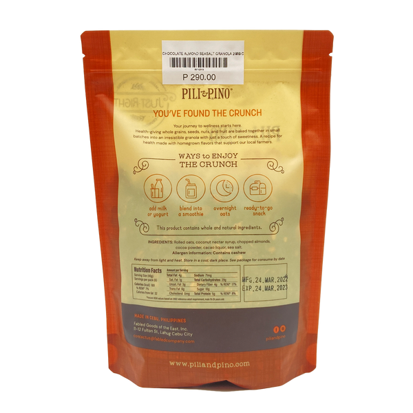 Pili & Pino – Chocolate Almond Sea Salt Granola