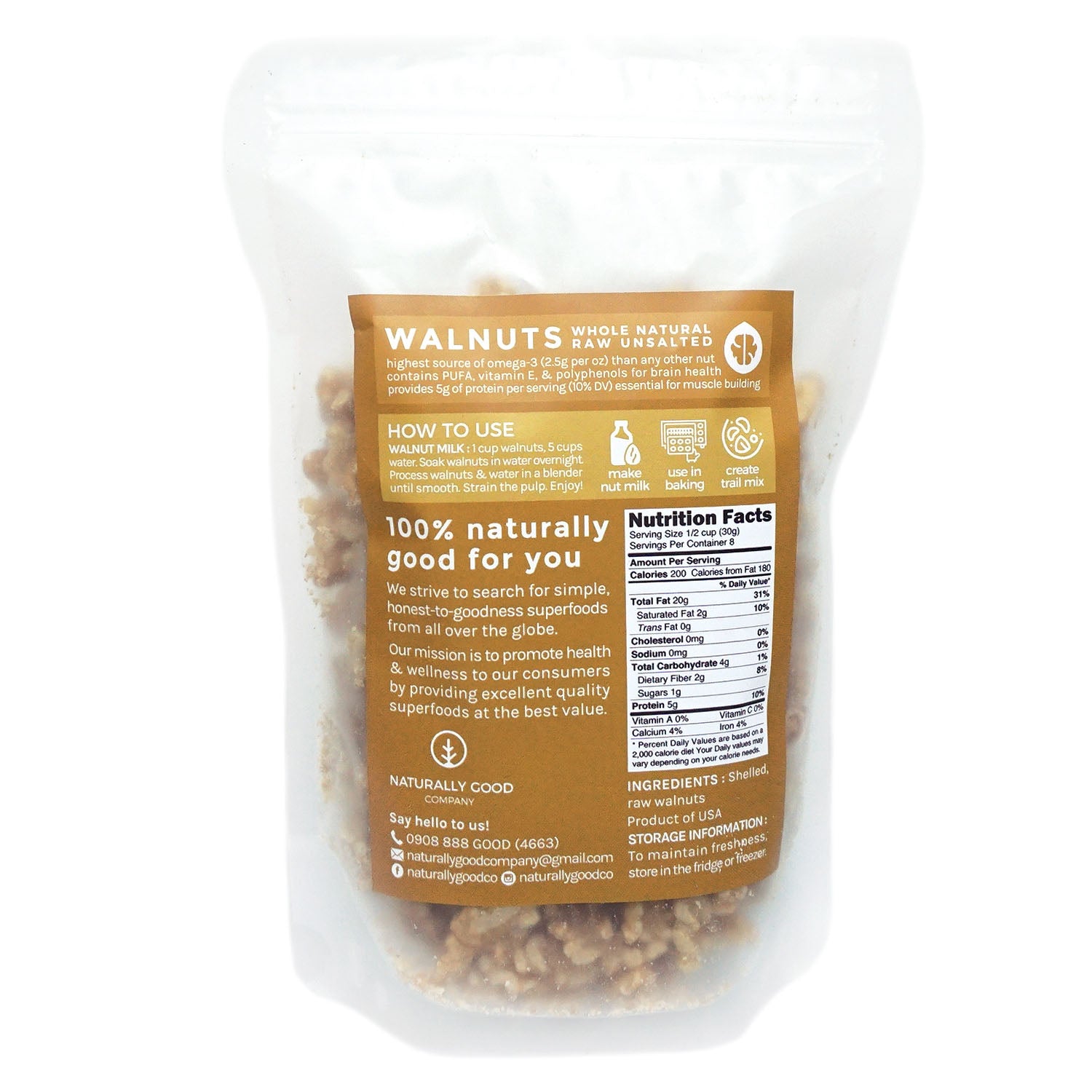 Naturally Good – Shelled Walnuts